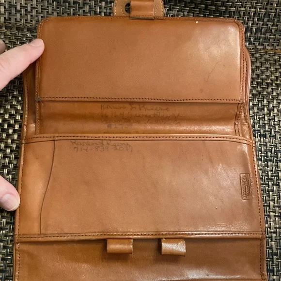 Dooney & Bourke Olive and Brown Leather Clutch - Picture 5 of 6